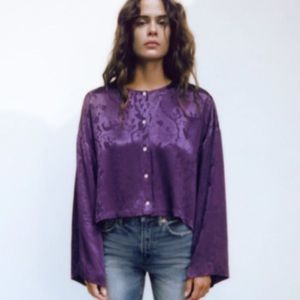 Zara jacquard blouse